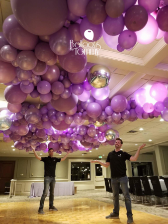 Bat Mitzvah purple organic balloon garland - Balloons by Tommy