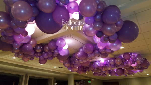 Bat Mitzvah purple organic balloon garland - Balloons by Tommy