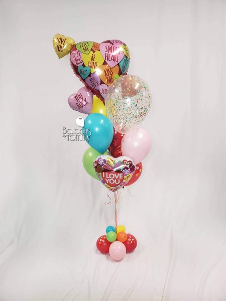 Valentine's Day Candy Heart "Like" Balloon Bouquet