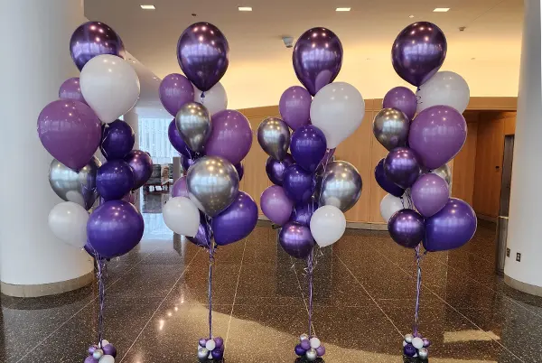 Balloon bouquets for Northwestern University