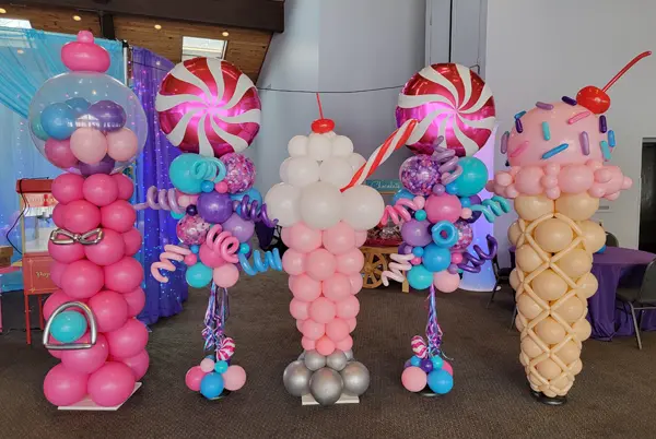 Candyland themed balloon decor