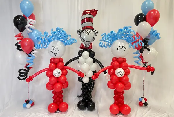 Dr Seuss themed balloon decor